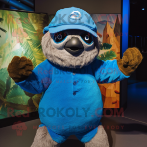 Blue Sloth maskot kostume...