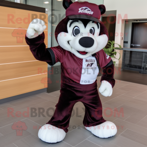 Maroon Skunk maskot drakt...