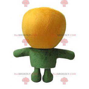 Mascote gigante pimenta amarela grande e sorridente -