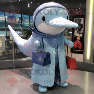 Silver Blue Whale maskot...