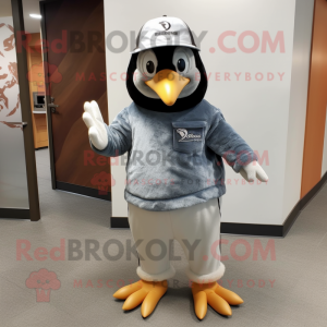 Grå Penguin maskot kostume...