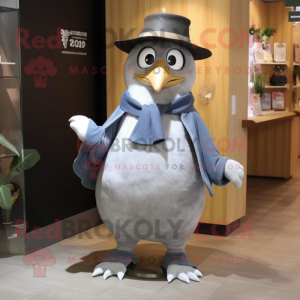 Grå Penguin maskot kostym...