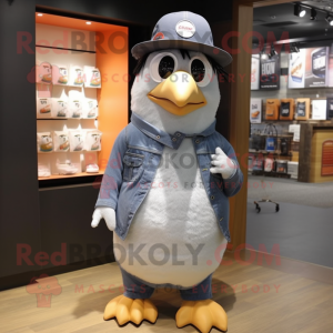 Grå Penguin maskot kostume...