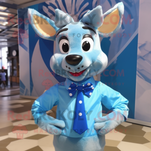 Sky Blue Deer maskot kostym...