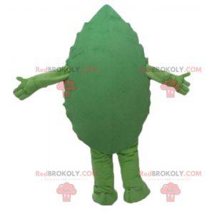 Mascotte de feuille verte géante et souriante - Redbrokoly.com