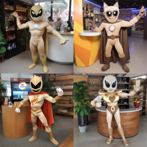 Tan Superhero maskot kostym...