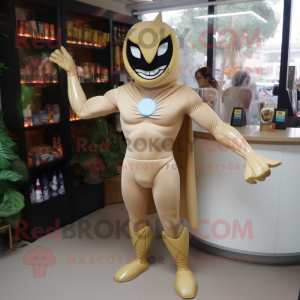 Tan Superhero maskot kostym...