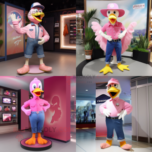 Pink Goose mascotte kostuum...