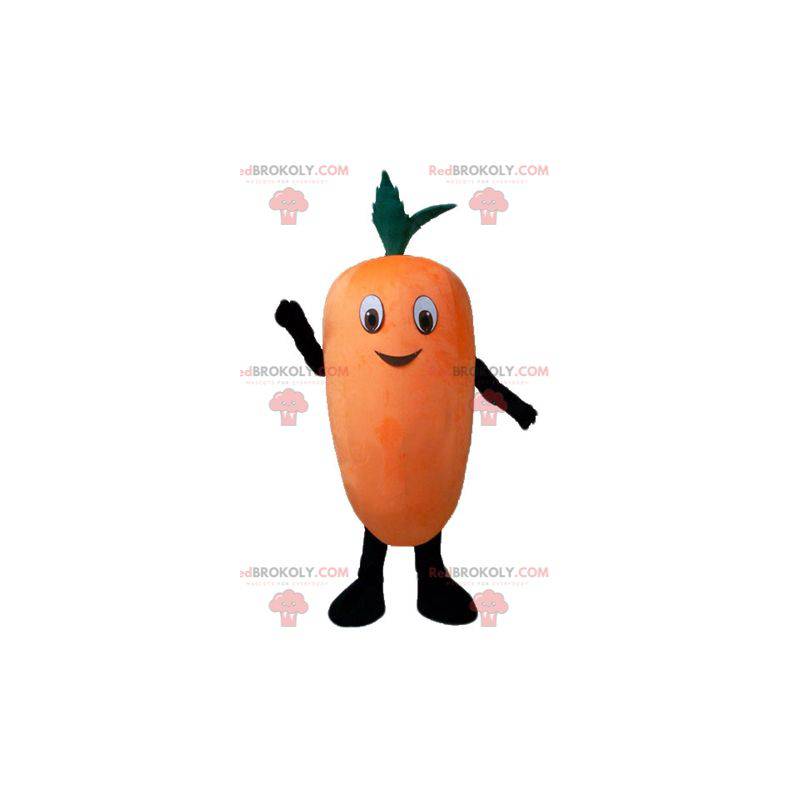 Reusachtige en lachende oranje wortel mascotte - Redbrokoly.com