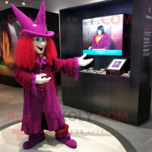 Magenta Witch maskot kostym...