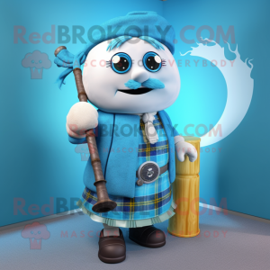 Himmelblå sekkepipe maskot...