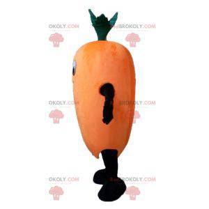 Mascote gigante e sorridente de cenoura laranja - Redbrokoly.com
