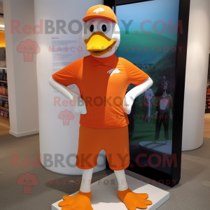 Orange Gull maskot kostym...
