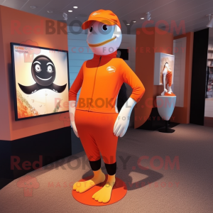Orange Gull maskot kostym...