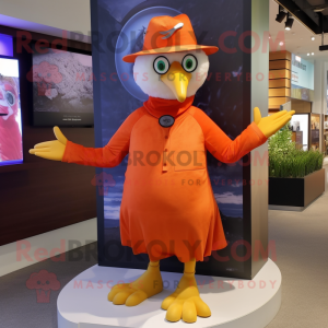 Orange Gull maskot kostyme...