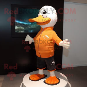 Orange Gull maskot kostyme...