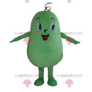 Grote man mascotte van gigantische groene bonen aardappel -