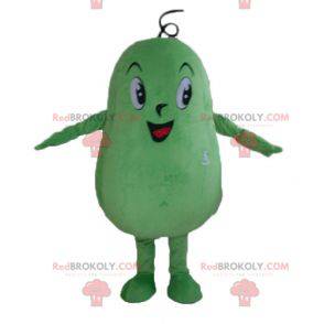 Grote man mascotte van gigantische groene bonen aardappel -