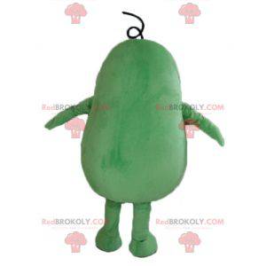 Grote man mascotte van gigantische groene bonen aardappel -