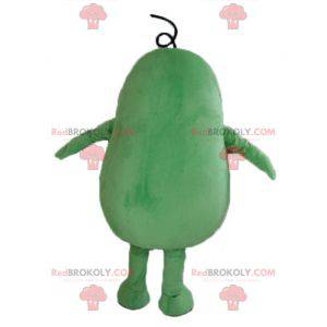 Mascote grande homem de batata gigante de feijão verde -