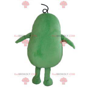 Grote man mascotte van gigantische groene bonen aardappel -