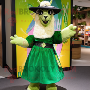 Grön lama maskot kostym...