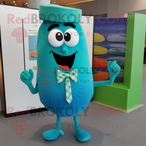 Teal Komkommer mascotte...