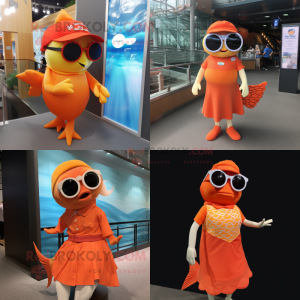 Oranje zalm mascotte...