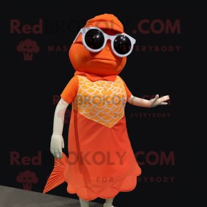 Orange laks maskot kostume...