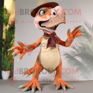 nan Utahraptor mascot costume character dressed with a Culottes and Hairpins