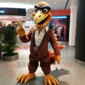 nan Utahraptor mascot costume character dressed with a Culottes and Hairpins