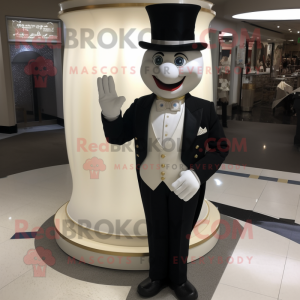 Tan Ring Master mascot costume character dressed with a Tuxedo and Cufflinks