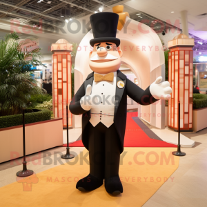 Tan Ring Master mascot costume character dressed with a Tuxedo and Cufflinks