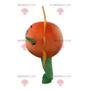 Kæmpe orange og gul sol maskot meget smilende - Redbrokoly.com