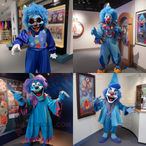 Blue Evil Clown maskot...
