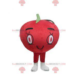 Gigantyczna czerwona pomidorowa maskotka dookoła i urocza -