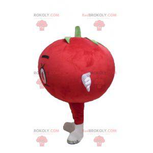 Mascotte gigante di pomodoro rosso tutto tondo e carino -