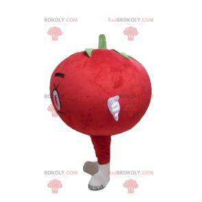 Mascotte gigante di pomodoro rosso tutto tondo e carino -