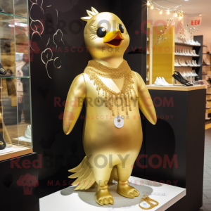 Gold Dove maskot kostym...