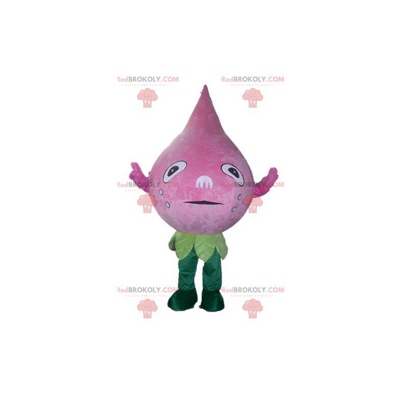 Giant pink and green flower mascot of artichoke flower -