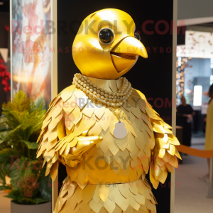 Gold Dove mascotte kostuum...