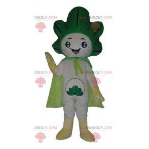 Reusachtige mascotte van groene en witte kool prei -
