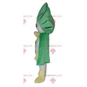 Jättegrön och vit kål purjolökmaskot - Redbrokoly.com