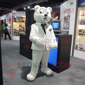 White Bear maskot kostym...
