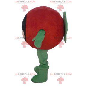 Mascotte gigante di pomodoro rosso tutto tondo e carino -