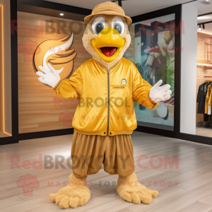 Gold Turkey maskot kostym...