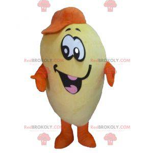 Giant and smiling yellow and orange potato mascot -