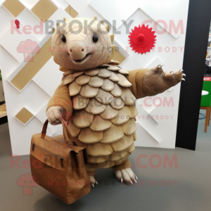 Beige Pangolin mascotte...