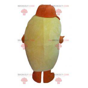 Mascotte de patate jaune et orange géante et souriante -
