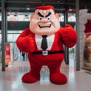 Red Strongman mascotte...